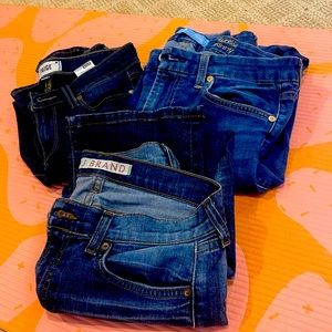 BUNDLE OF JEANS J BRAND sz 28, PAIGE sz 27, for 7 men kind sz 29